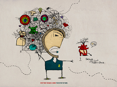 Mind vs. Heart illustrations