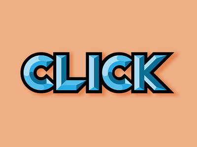 CLICK blue click contrast digital art graphic design oppostites orange typography
