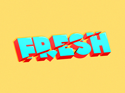 FRESH🍌 abstract contrast design font fresh fun funky graphic design opposite colors red split teal typography vector design yellow