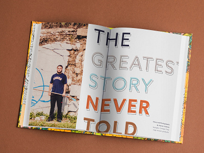 THE GREATEST STORY NEVER TOLD • Book Spread book design branding clean design graphic design layout design typography