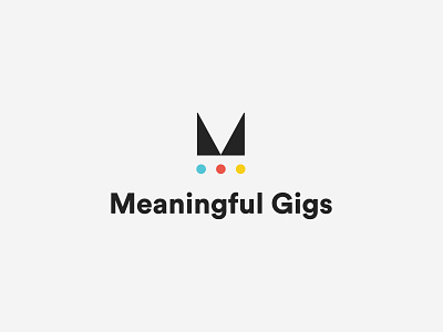 MEANINGFUL GIGS • Our Mark bold branding color creative design geometric meaningful monogram simple startup tech