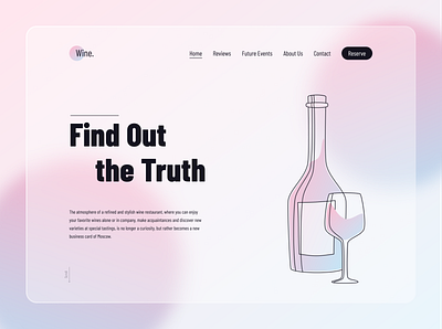 Wine. design glassmorphism gradient illustration ui web