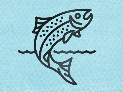 Flying Trout austin icon illustration monogram trout