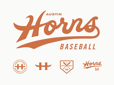 Austin Horns Baseball baseball batting horns logo