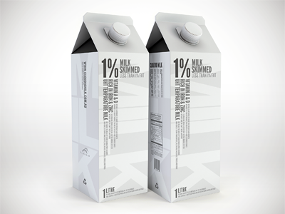 Milk Carton Concept #3 bold carton clean milk packaging typography