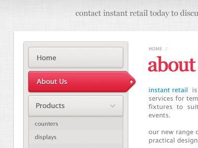Instant Retail — Menu button clean fresh menu nav navigation pink side menu side nav side navigation ui