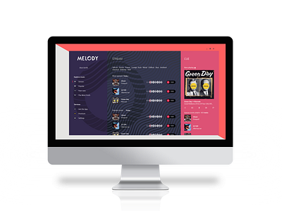 Melody Music App branding flat logo design