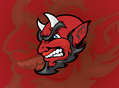 Red Devil design flat illustration vector