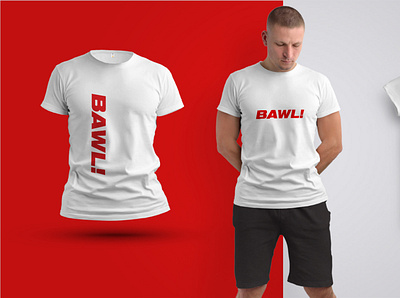 Bawl! Logo on shirt apparel mockup branding design logo minimal sports logo tshirt type