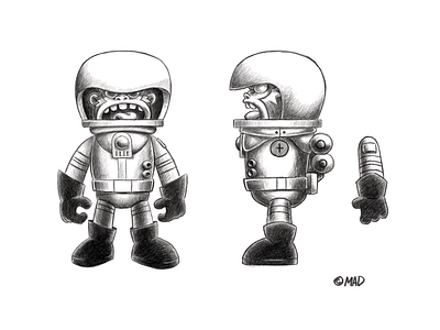 MAD Astro-Ape digital sketches mascot design toy design