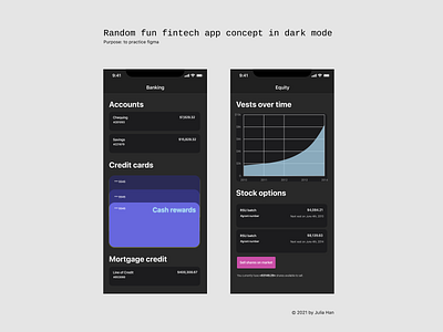 Random fun fintech app concept in dark mode banking dark mode figma financial financial app fintech ui
