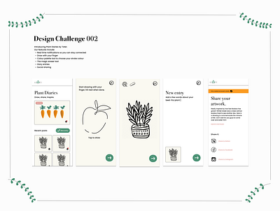 Challenge: design a journaling app for plants carrots figma mobile plants ui