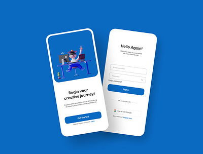 Mobile Onboarding & Login Page app appui design mobile mobileapp portfolio ui