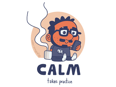 Calm takes practice clipart drawing illustration