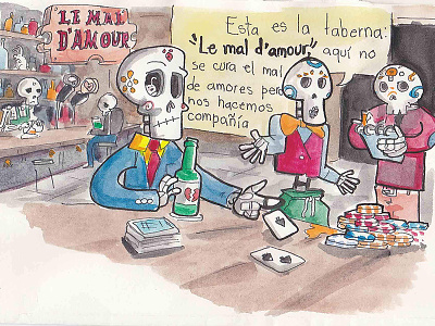 Le ma damour aquarelle book book illustration calaveritas illustration mexican mexico watercolor