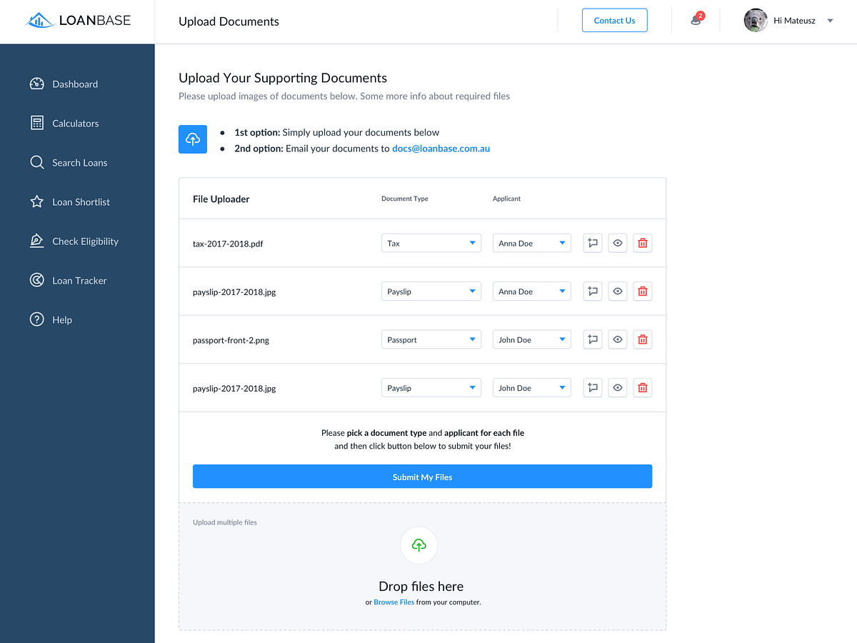 Document Uploader by Mateusz Dembek on Dribbble