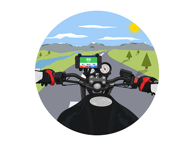 Onboarding illustration flat illustration motoeye motorbike onboarding