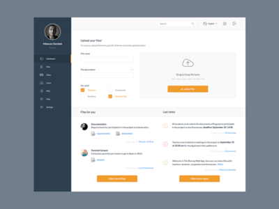 File Sharing Dashboard clean dashboard file sharing ui website white