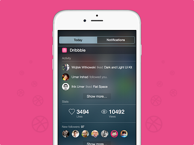 Dribbble widget for iOS8 dribbble ios8 widget