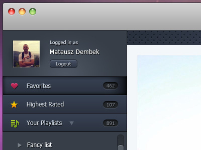 YouTube player for MacOSX ui mac music player osx player ui youtube