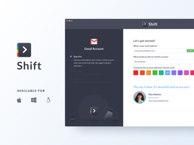 Shift 1.0 app gmail google mail product redbrick shift ui