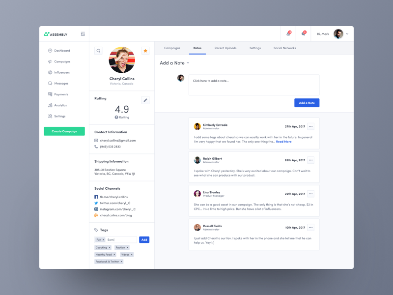 User Profile by Mateusz Dembek for Assembly on Dribbble