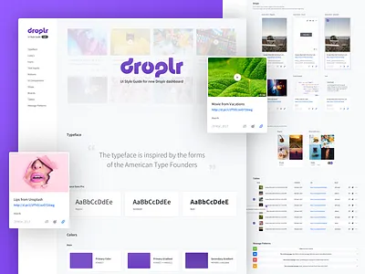 Droplr UI Style Guide (ligh version) dashboard droplr redesign style guide styleguide ui user interface