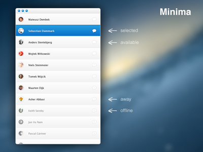 Contact List Style adium contact contact list style list minima minimal minimalistic style theme ui white