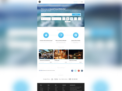Social Travel blurry background icons landing landing page myriad page picons web website whitespace
