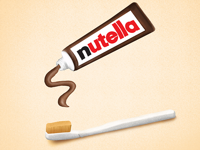 Nutella toothpaste artwork design graphicdesign graphics illustration procreate procreate art vector