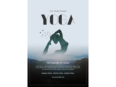 YOGA Poster clean design flat graphic design illustration illustrator poster poster design typography ui vector website