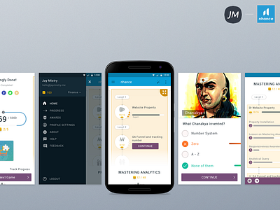 nhance android app android app education game hamburger material menu mobile ui ux