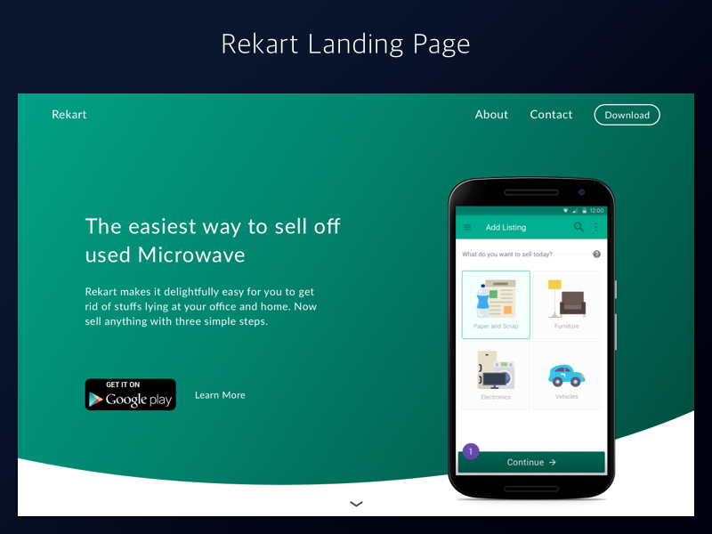 Rekart Landing Page marketing ui web design landing