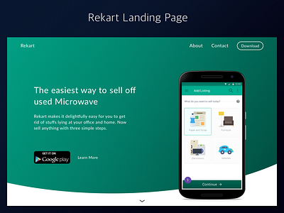 Rekart Landing Page landing marketing ui web design