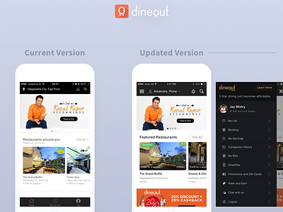Dineout UX Improvement app food ios navigation ratings redesign restaurant update
