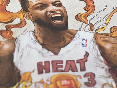 Win From Within advertising basketball campaign drawing heat illustration miami nba nyc sports sports illustrated wade