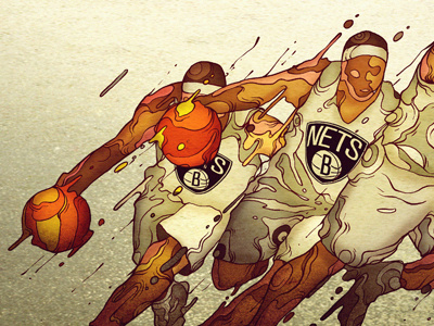 Brooklyn Nets animation basketball bball brooklyn color grunge illustration nets sequence texture