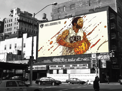 Brooklyn Nets Billboard bball billboard brooklyn brooklyn nets deron egd environmental graphics illustration nba nets sports
