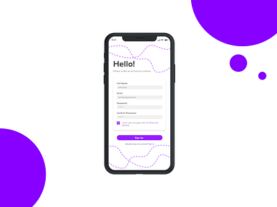 Daily UI : #001 Sign Up app dailyui 001 form design ios purple signup uiinspirations ux