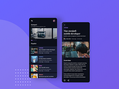 Reading App UI Exploration dark theme mobile app reading app ui ux