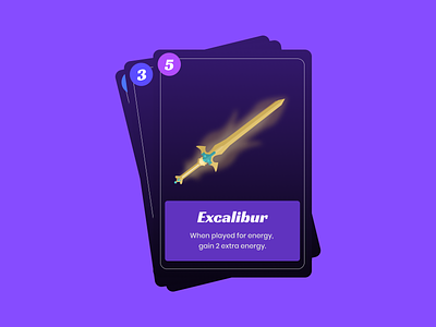 Excalibur Card card design dark theme figma figmadesign game art game design illustration sword vector