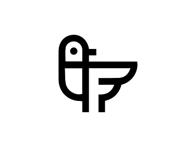 Bird bird black f logo white wing