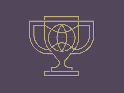 Gardner award globe illustration line trophy