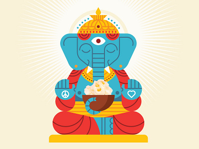 Lord Ganesha buddha elephant ganesha heart hindu love peace popcorn