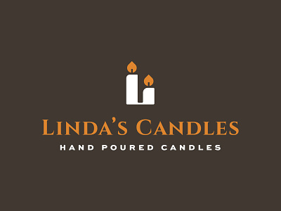 Linda's Candles bott candle design flame hand l logo luke pourded wick