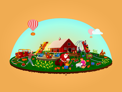Pumpkin Farm - Theme Park Vector Illustration branding design illustrations illustrator vector