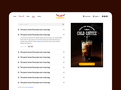 Café Fabuloso - Coffee Shop FAQ UI/UX