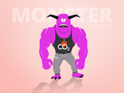 Buffed Up Purple Monster character design illustration illustrator monster photoshop vector