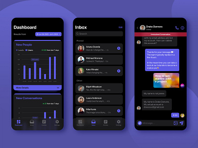 Customer Support App💬 (Dark Mode) app app design app designer application chat customer service customer support dark app dark mode figma ui design ui ux designer