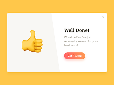 Daily UI #016 — Pop-Up / Overlay congratulations dailyui emoji moda overlay pop-up reward sketch window